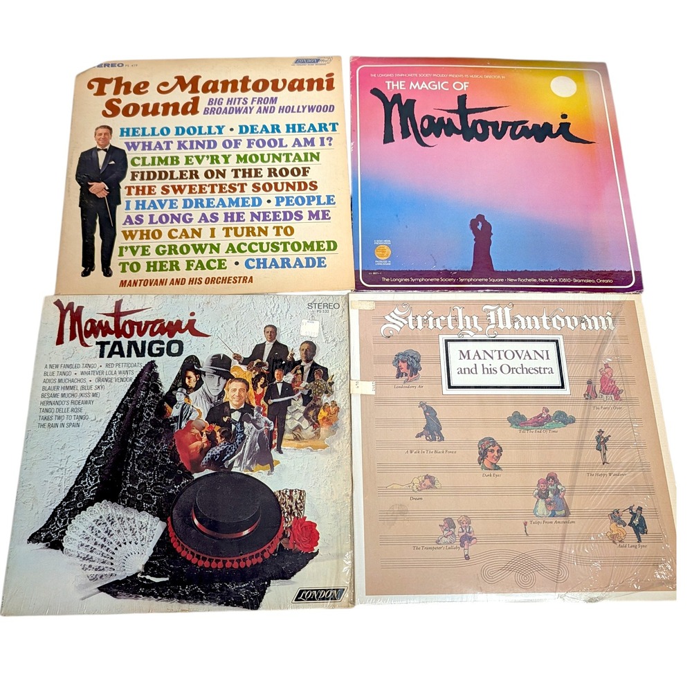 Lot 4 Mantovani Orchestra Vinyl Record LP The Sound‎ Tango Magic Strictly